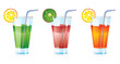 set of colorful cocktails