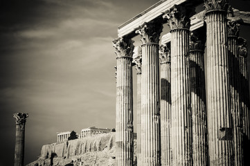 Wall Mural - Temple of Olympian Zeus and Acropolis, Athens