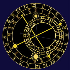 Wall Mural - astronomical clock - vector