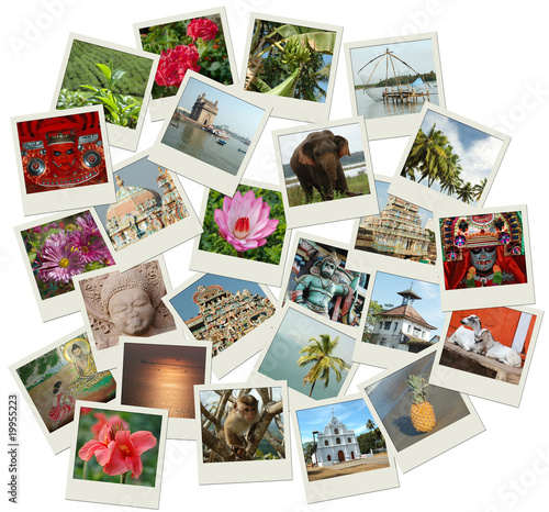 Stack of photo shots with Southern India landmarks Poster