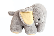 Grey Elephant On White, Plush Toy