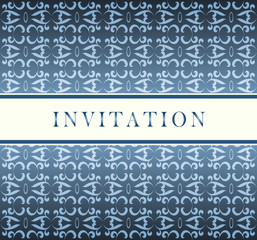 Invitation vector blue card