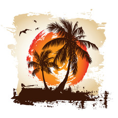 Wall Mural - Tropical sunset