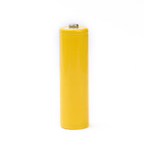 aa size nicad cadium rechargeable battery white background