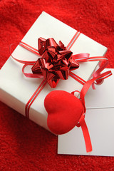 Gift box and fabric heart