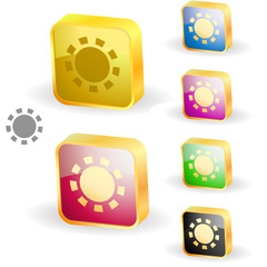 Wall Mural - sunburst abstract button. vector set.