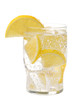 Soda beverage with lemon and ice