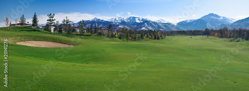 Board z aluminiowym obramowaniem Pole golfowe panoramiczny scena