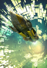 Wall Mural - spaceship and tunnel