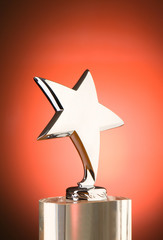 Wall Mural - star award against red gradient background