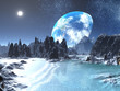 Winter Earth-rise from Alien Shore