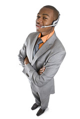 Wall Mural - African american customer support operator