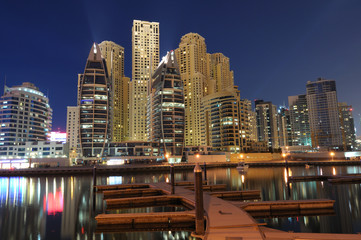 Wall Mural - Dubai Marina Luxury Residence at night, Dubai