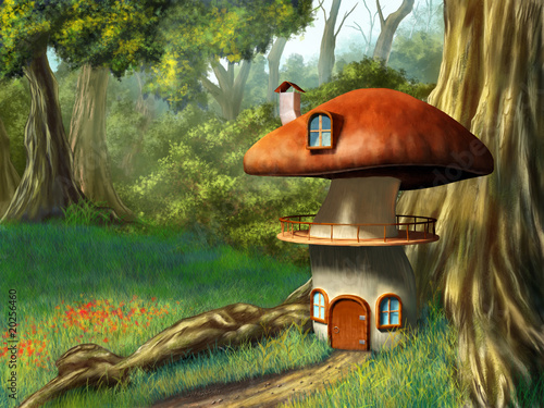 Foto-Plissee - Mushroom house (von Andrea Danti)