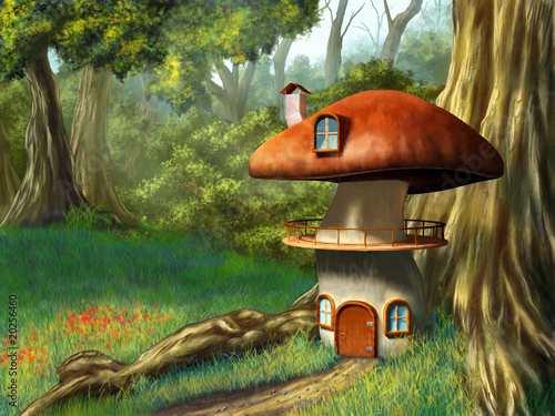 Naklejka na szybę Mushroom house