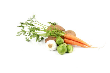 Sweet Potatoes with Garlic, Sprouts and Carrots