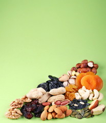 Wall Mural - Groups of various kinds of dried fruit