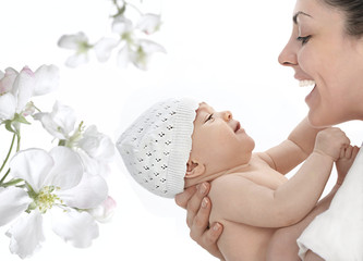 Wall Mural - mother and baby