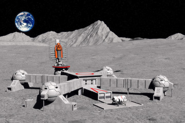 Wall Mural - moon base