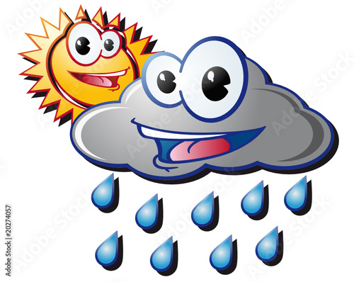 Soleil Nuage Et Pluie Stock Vector Adobe Stock