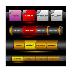 Wall Mural - Editable website vector buttons