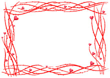 Vector Illustration Of Thorny Valentine Frame