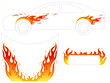 fire illustration for car tattoo