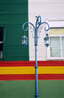 Street light in front of corrugated iron wall, La Boca