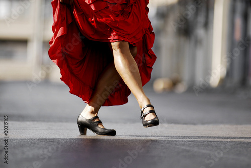 Obraz na płótnie canvas trzyczęściowy "tryptyk" Tancerka flamenco