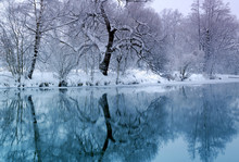 Blue River In Winter Time