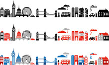 Vector Banners Of London Landmarks - European Cities Series