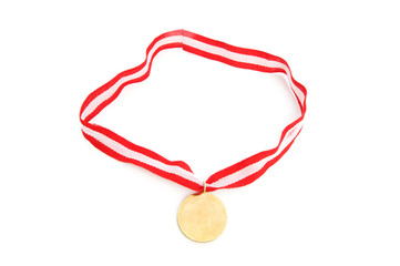 Wall Mural - golden medal isolated on the white background