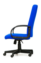 Blue office chair isolated on the white