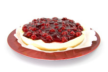 Delicious Fresh Cherry Pie Over White Background