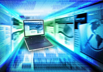Wall Mural - computer laptop internet speed