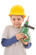 © uwimages - Little kid as a construction worker a drill in his hand