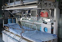 Interior Of The Medical Helicopter Of First Aid