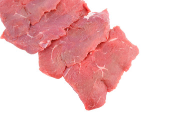 Fresh raw meat isolated on white background