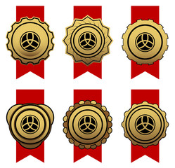 Wall Mural - set of golden labels