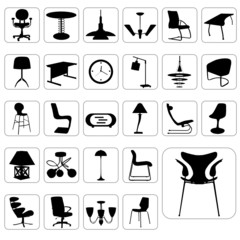 Wall Mural - big set of modern furniture vector