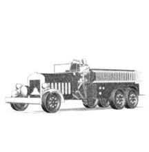 Sketch Render Of Antique Fire Truck