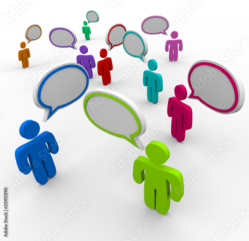 Fotografie, Obraz Disorganized Communication - People Speaking at Once