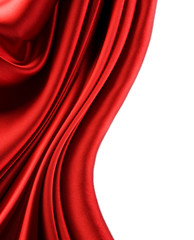 Red Silk Border.Isolated on white