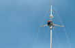man in a mast