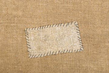 sackcloth tag on sackcloth material