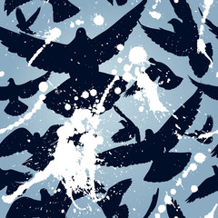 Wall Mural - bird mess tile