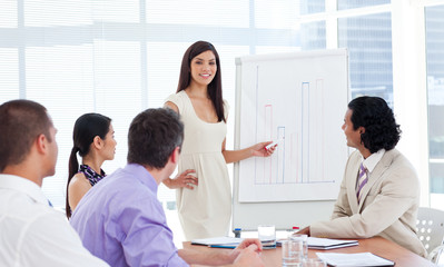 Confident businesswoman doing a presentation