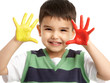© Monkey Business - Studio Portrait Of Young Boy With Painted Hands