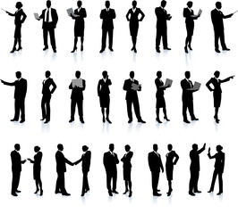 Wall Mural - Business People Silhouette Super Set