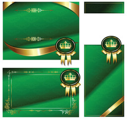 Wall Mural - gold-framed labels and background on different topics